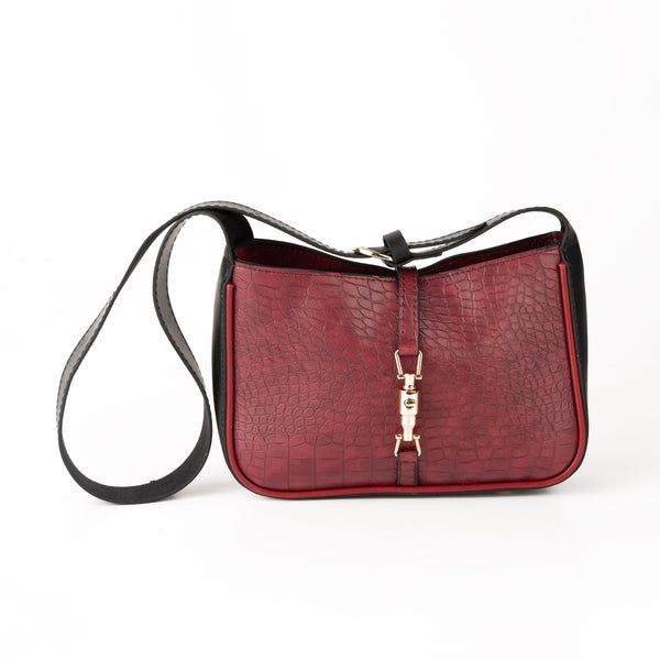 Madame Croco Maroon Bag