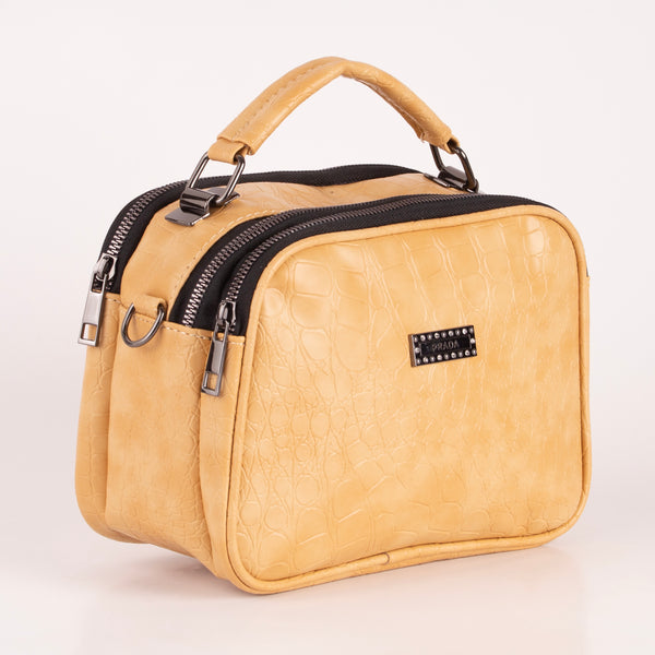 Croco Trizip Crossbody Bag