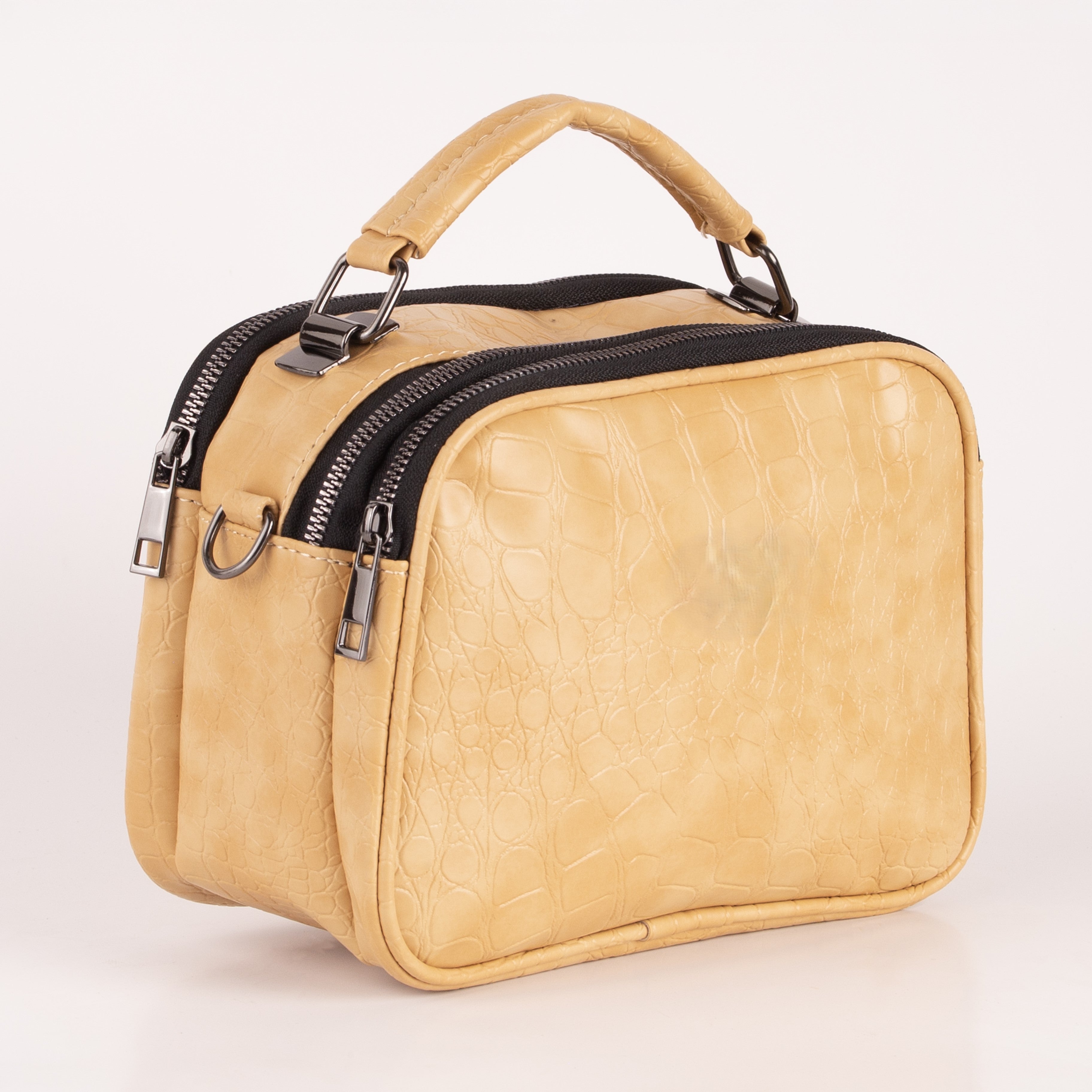 Croco Trizip Crossbody Bag – Silaya
