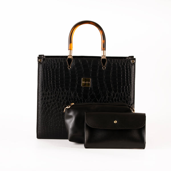 Crocello Black Tote Bag ( 3 PCS SET )