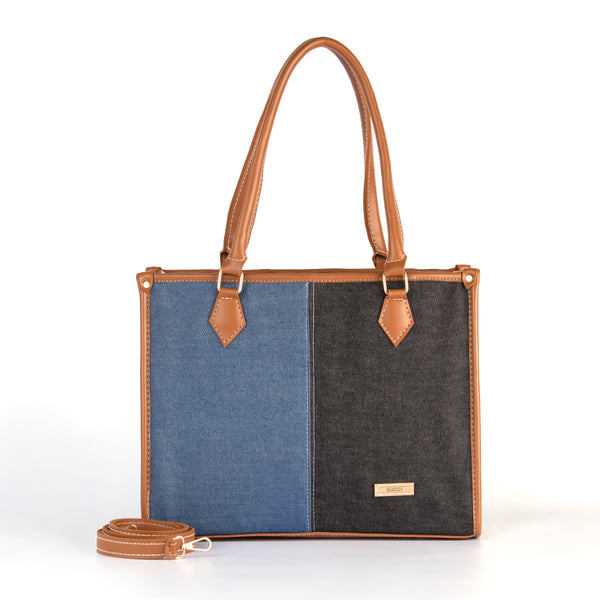 Luxe Denim Tote Bag